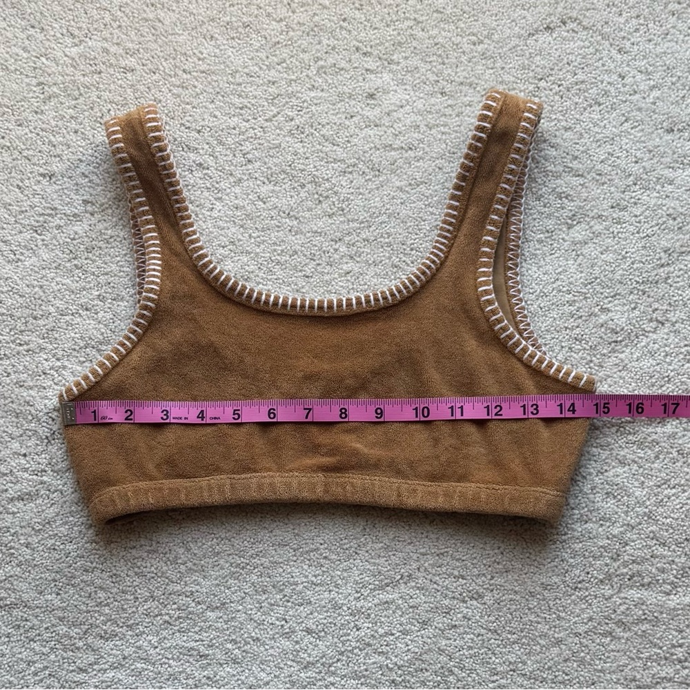 Electric & Rose Dion Vintage Terry Bra - Brown Crop Top from Anthropologie - Picture 4 of 5